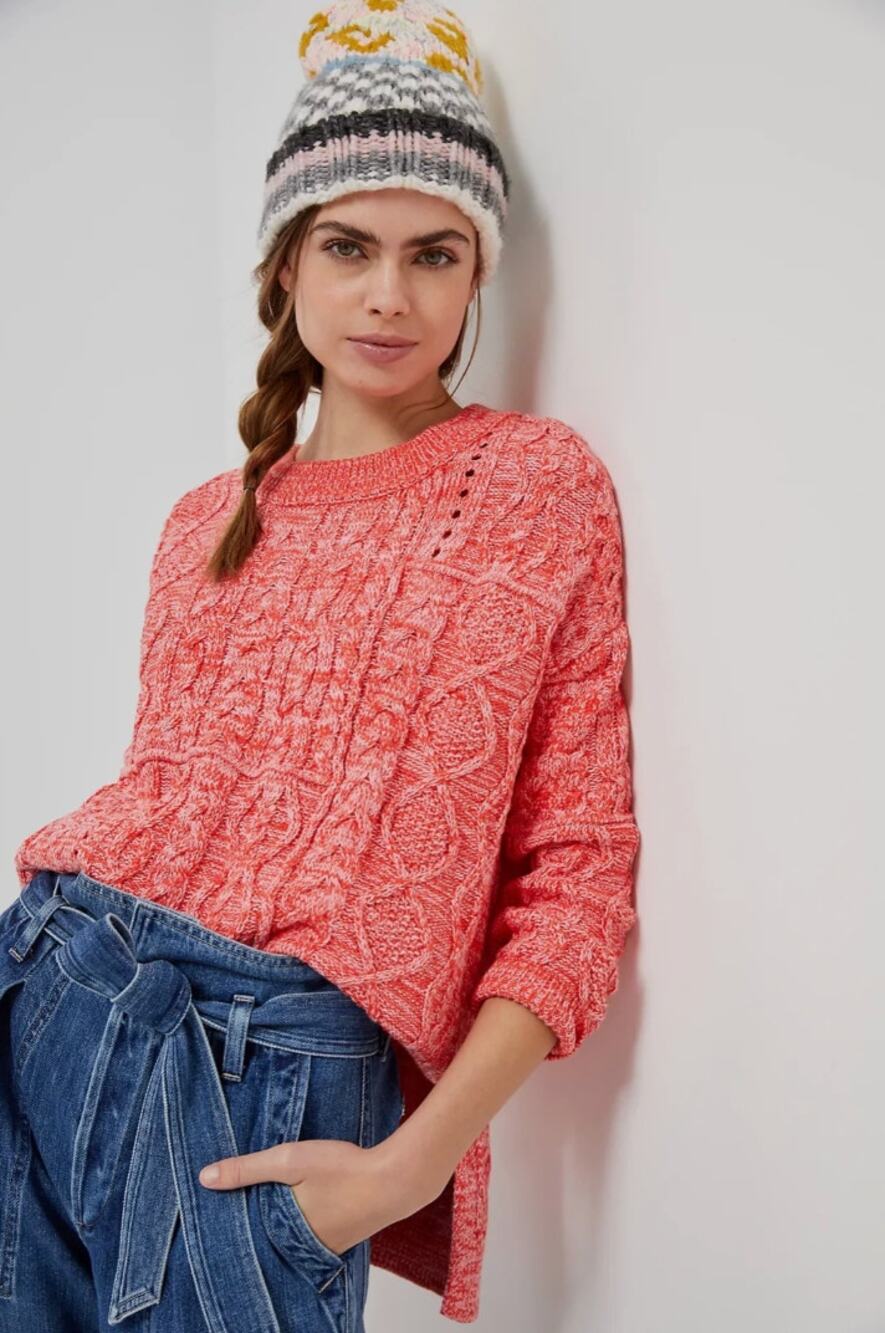 Pilcro Anthropologie Jasmine Cable Knit Oversized Tunic Sweater Size Medium